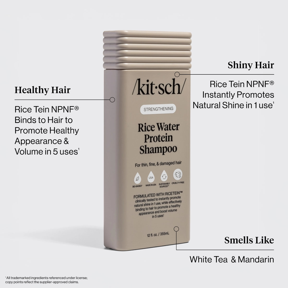 Kitsch Strengthening Rice Water Protein Shampoo 12oz