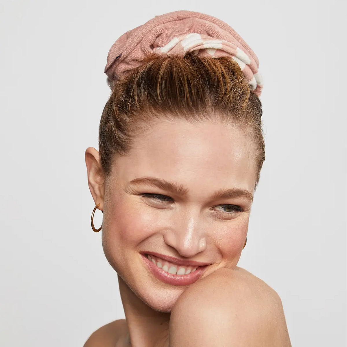 Kitsch Microfiber Quick-Dry Towel Scrunchie 2pc- Terracotta Checker