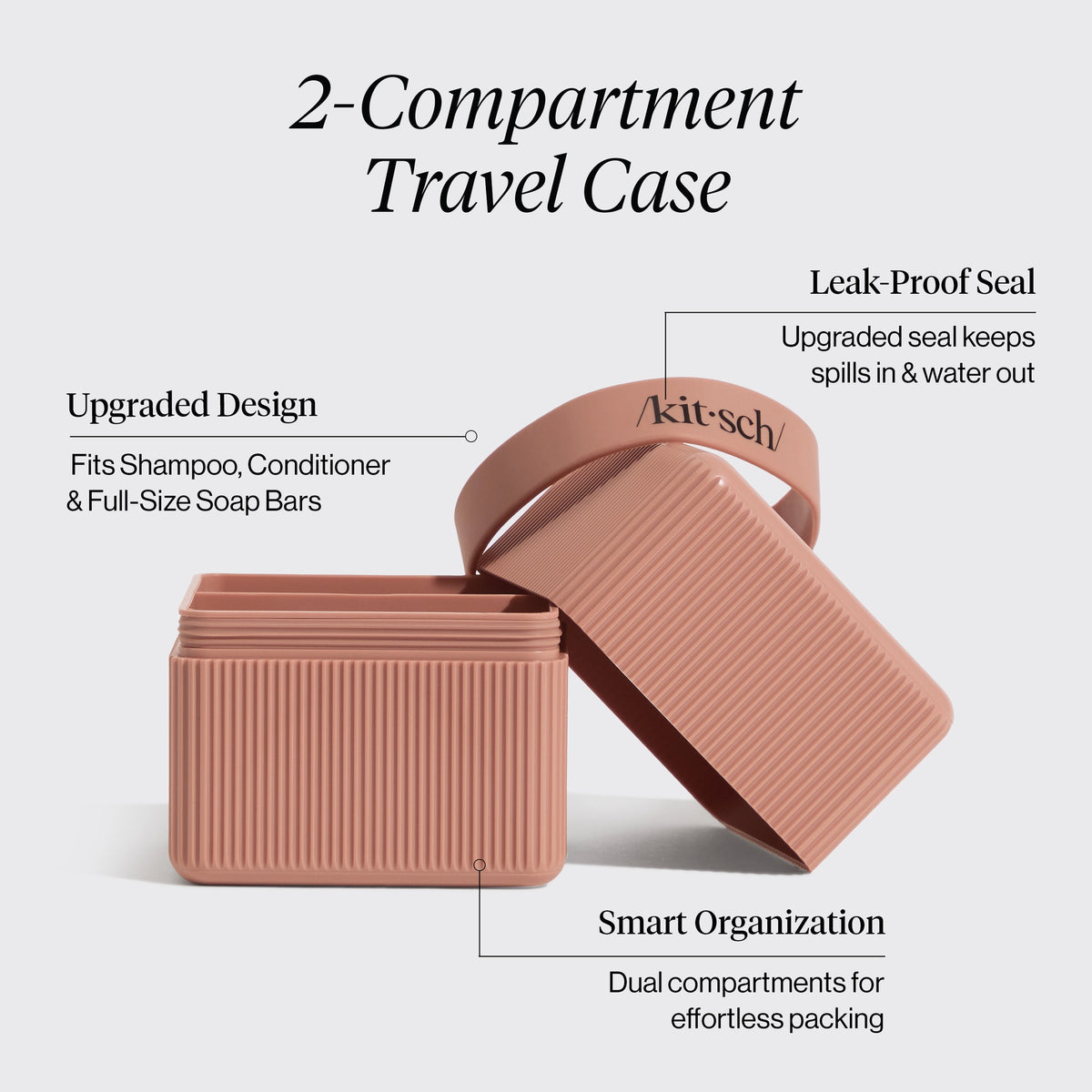 Kitsch 2-Compartment Travel Case-Terracotta