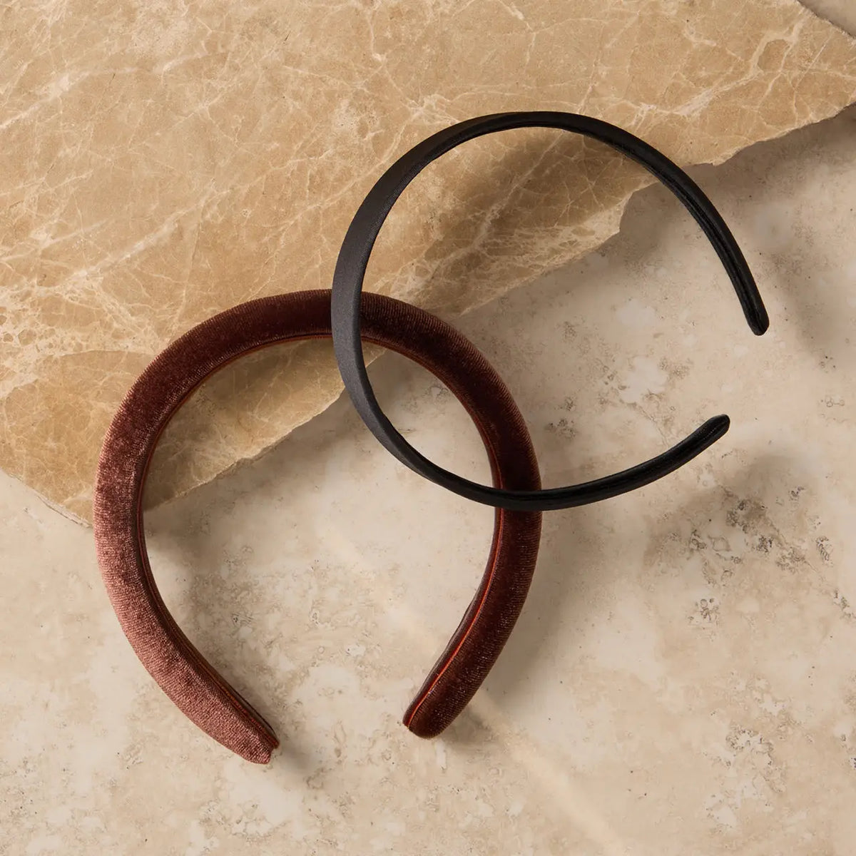 Kitsch Black & Chocolate Satin & Velvet Headbands