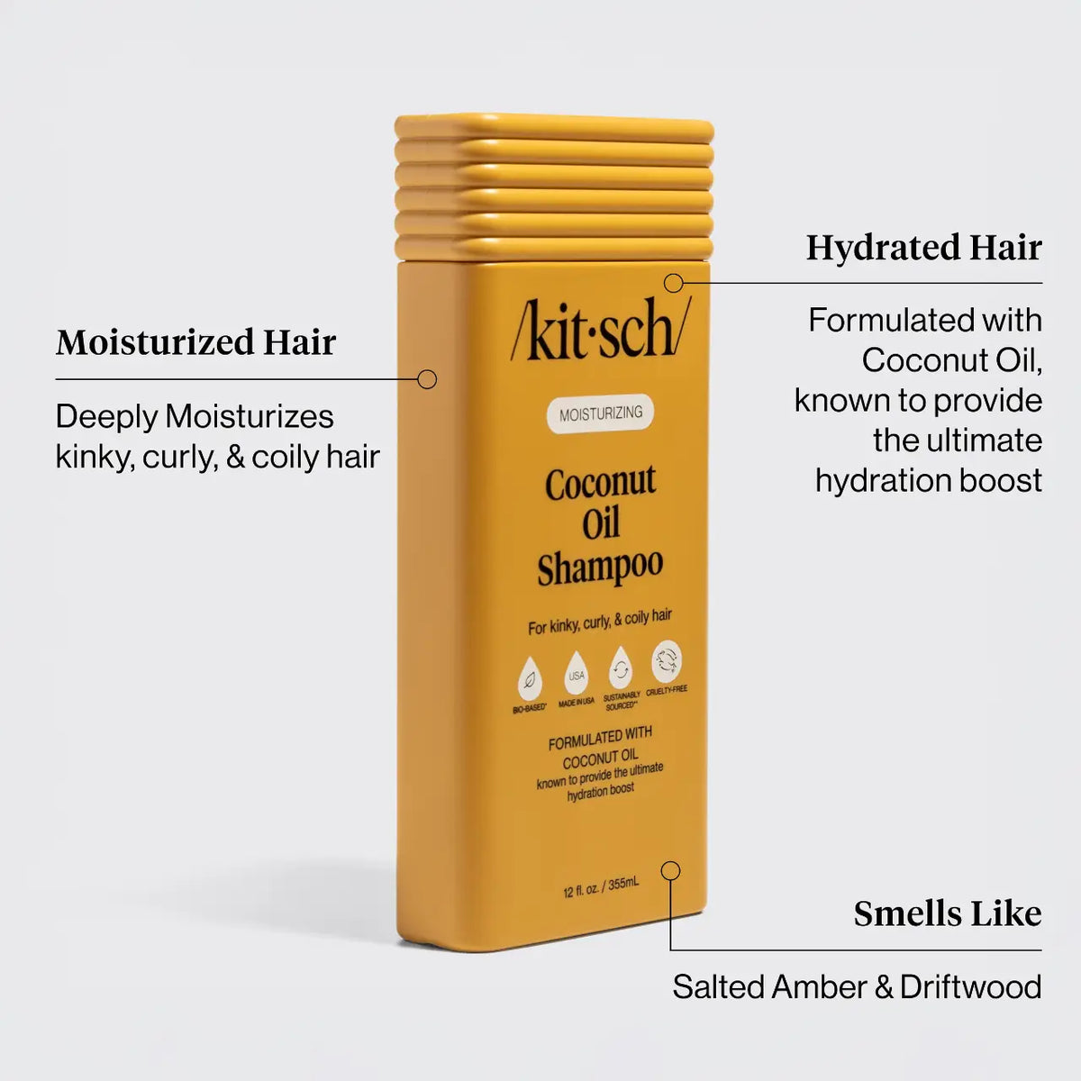 Kitsch Moisturizing Coconut Oil Shampoo 12oz