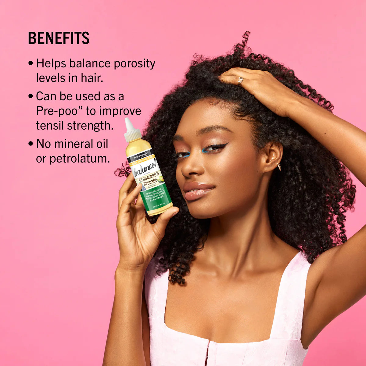 Aunt Jackie's Balance Grapeseed & Avocado Natural Growth Oil Blend