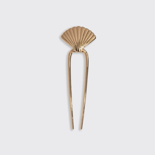 Kitsch Metal Clam Shell French Hair Pin- Gold