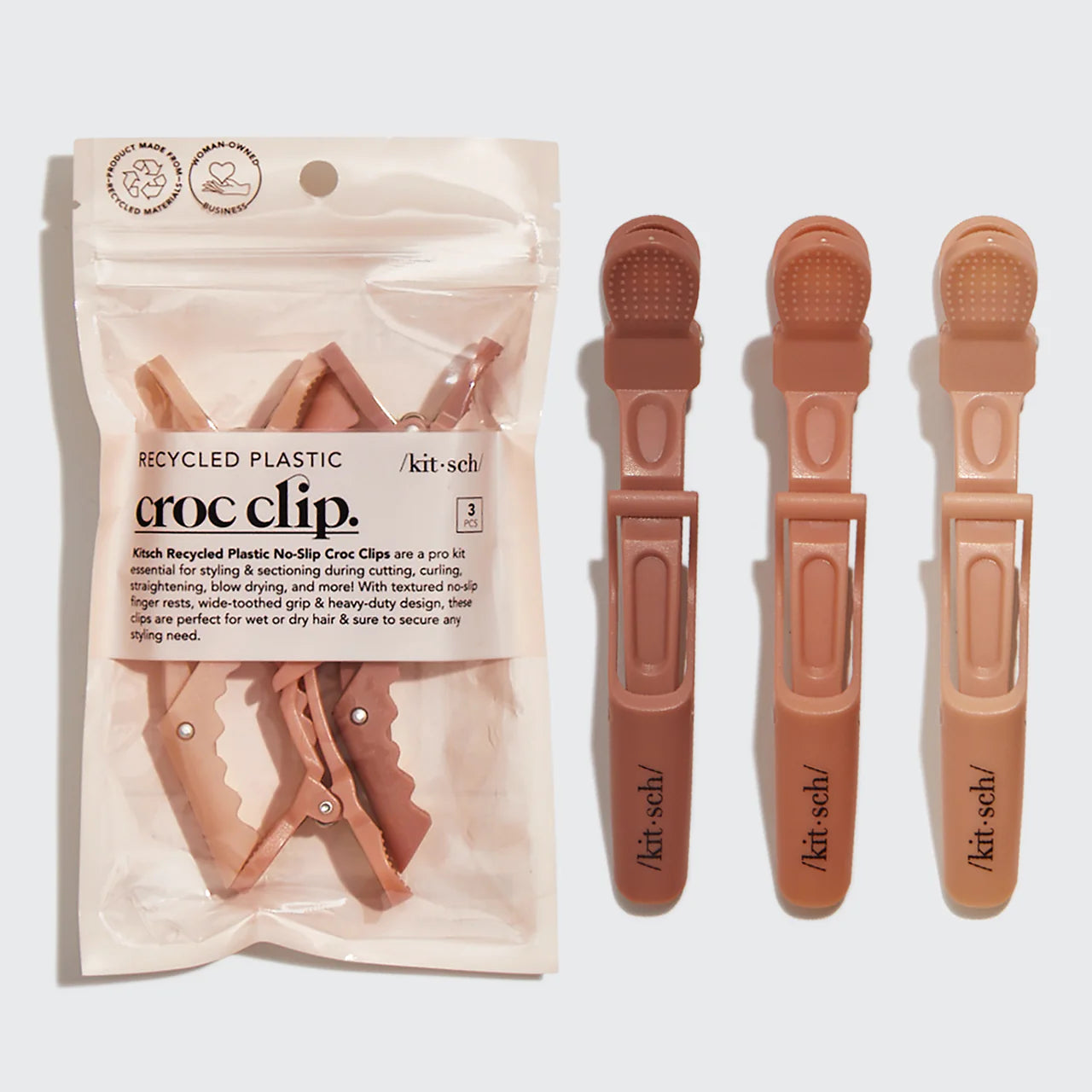 Kitsch No Slip Crocodile Clip 3pc