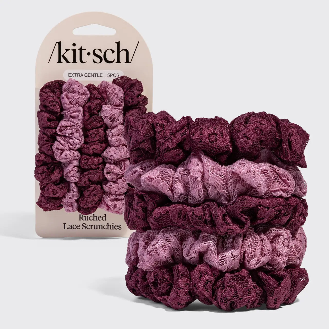 Kitsch Ruched Lace Scrunchies 5pc Set