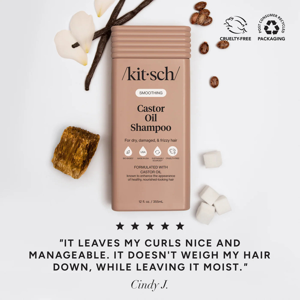 Kitsch Smoothing Castor Oil Shampoo 12oz