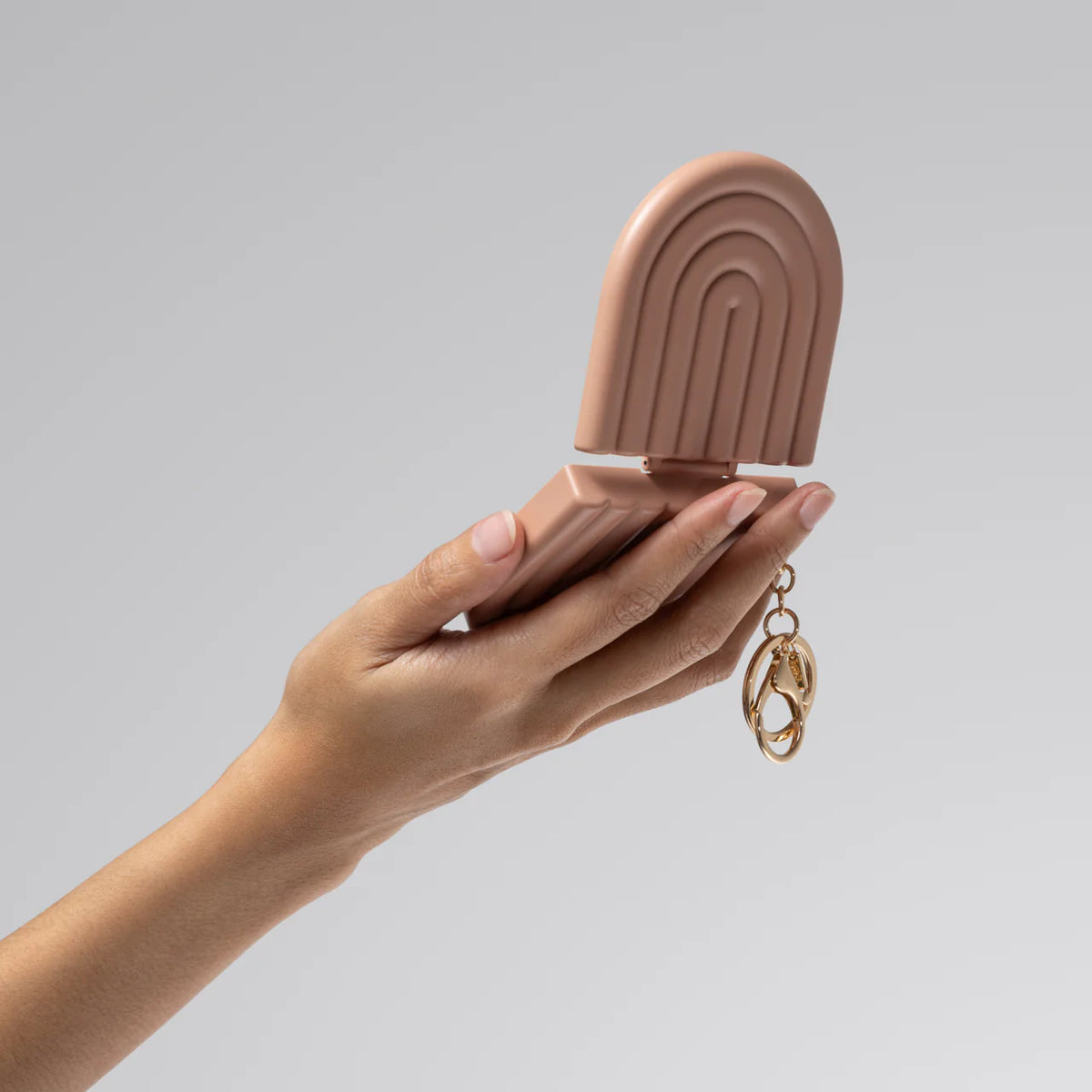 Kitsch LED Compact Mirror Keychain- Terracotta