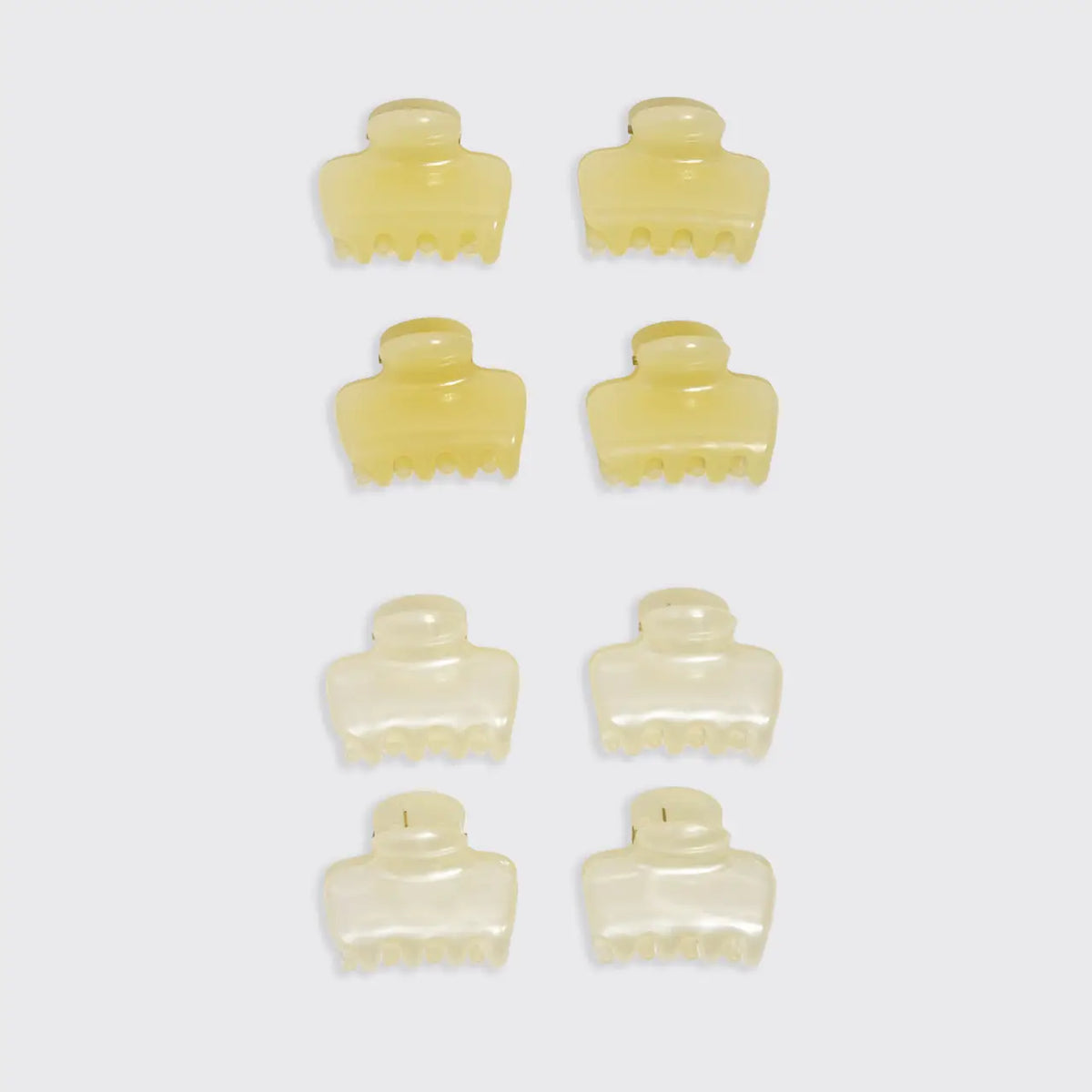Kitsch Mini Jelly Cloud Clips 8pc Set- Pearlized Cream & Butter Yellow