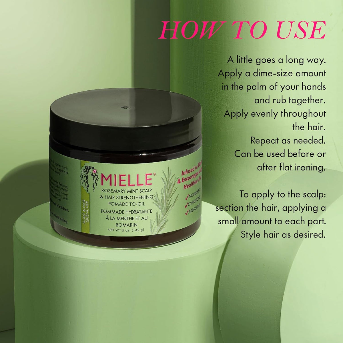Mielle Rosemary Mint Scalp & Hair Strengthening Pomade-To-Oil 5oz