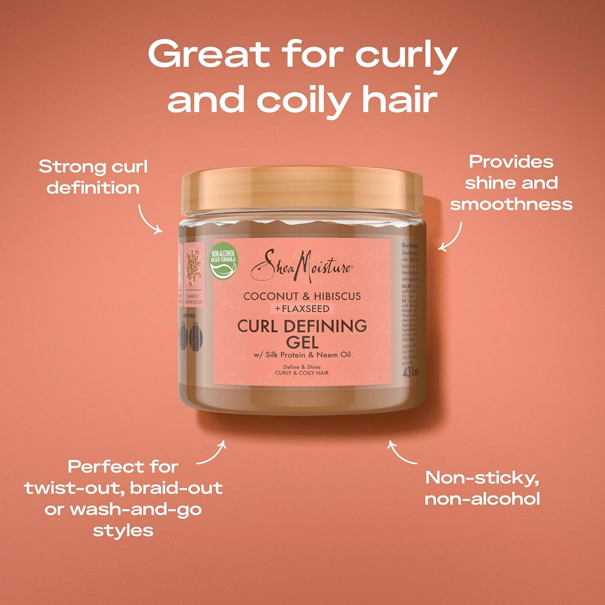 Shea Moisture Coconut & Hibiscus Curl Defining Gel 431ml