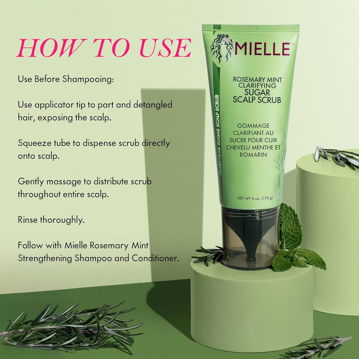 Mielle Rosemary Mint Clarifying Sugar Scalp Scrub 6oz