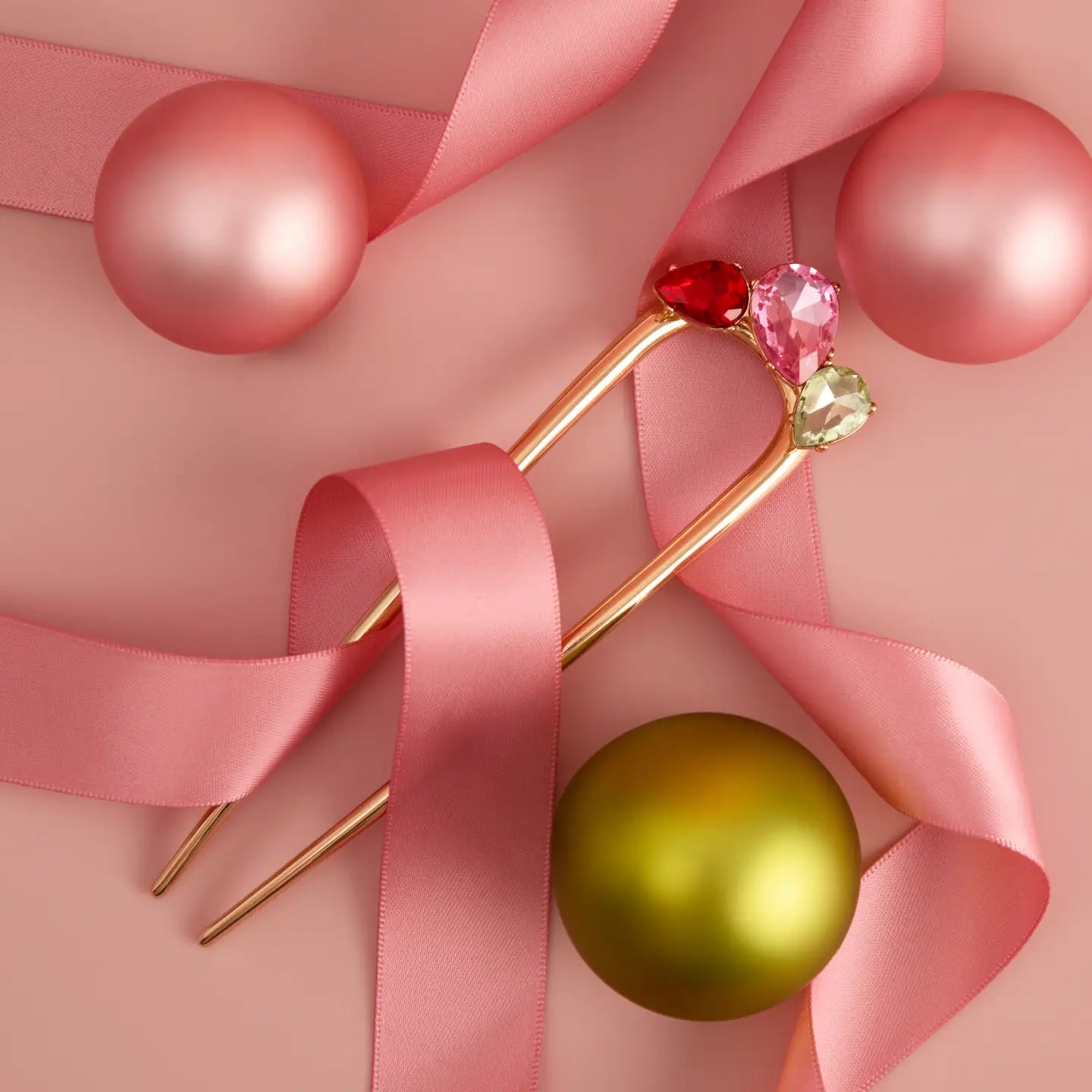 Kitsch Metal Gemstone French Hair Pin