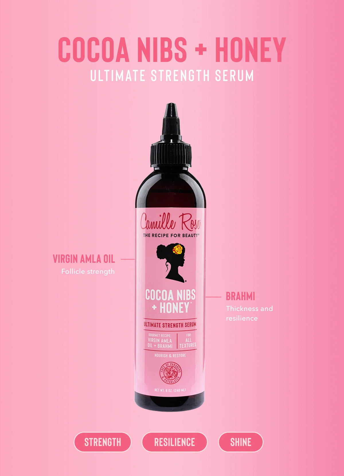 Camille Rose Cocoa Nibs & Honey Ultimate Strength Serum 8oz