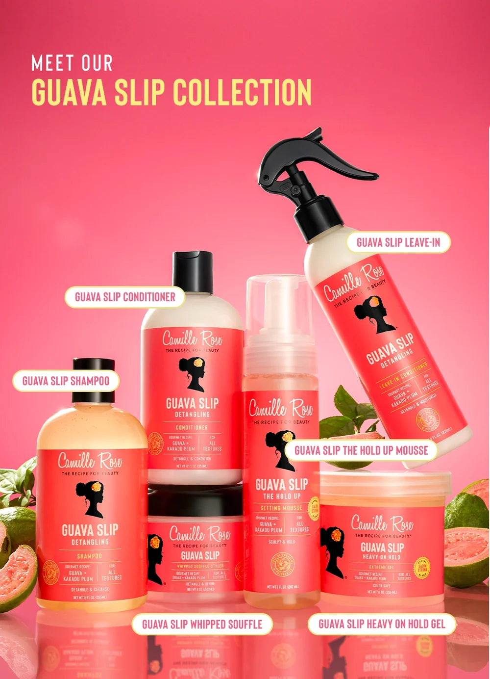 Camille Rose Guava Slip The Hold Up Setting Mousse 207ml
