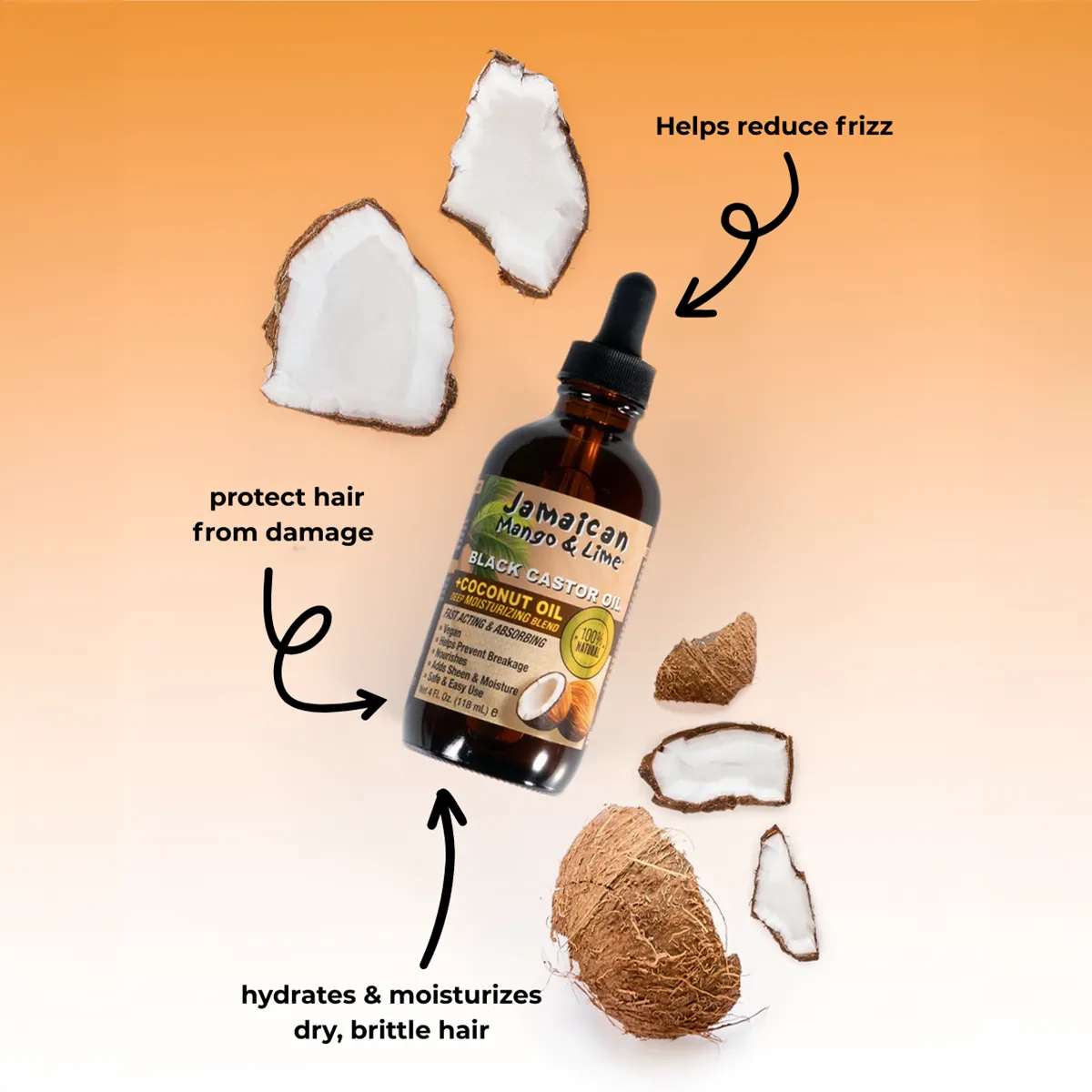 Jamaican Mango & Lime Black Castor Oil Coconut 4oz