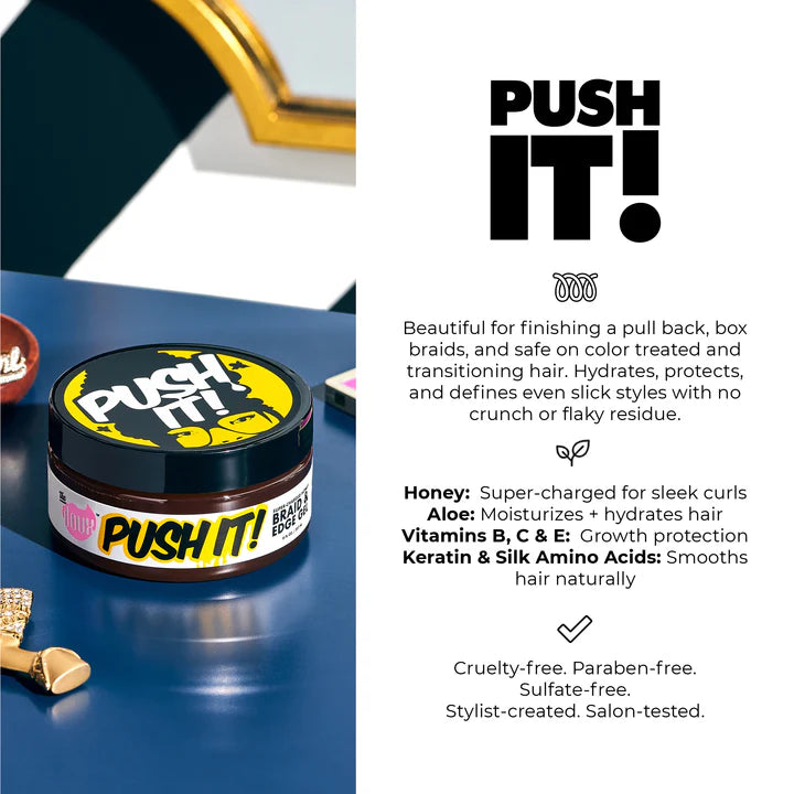 The Doux PUSH IT! Honey Braid & Edge Gel 8oz