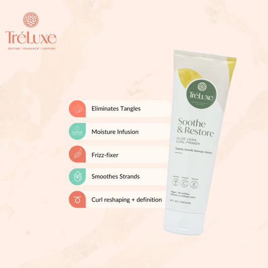 Treluxe Soothe& Restore Aloe Vera Curl Primer Product Benefits - Curl Care