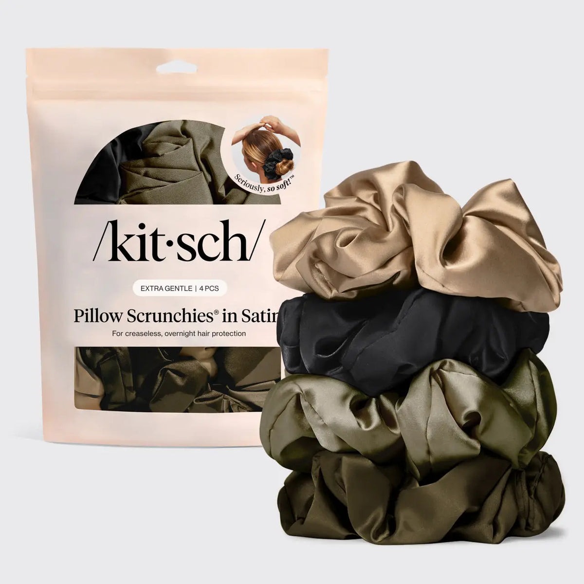 Kitsch Pillow Scrunchies® in Satin 4pc