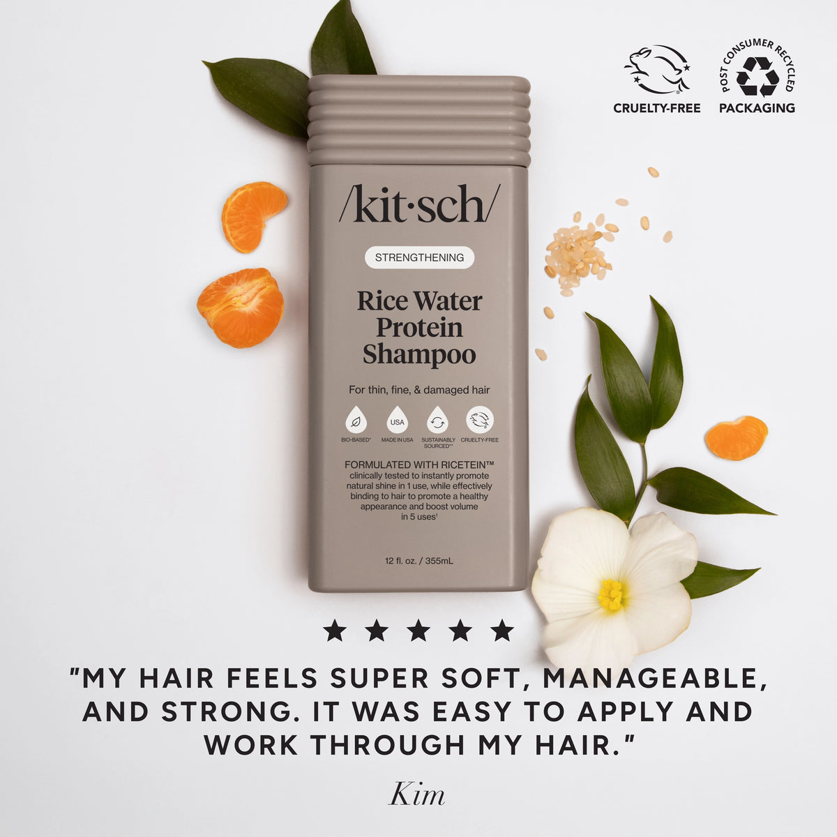 Kitsch Strengthening Rice Water Protein Shampoo 12oz