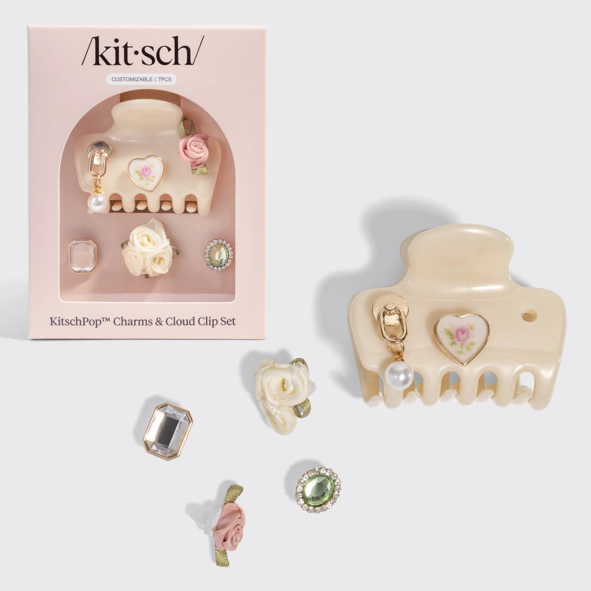 Kitsch Kitschpop™️ Cloud Clip 7pc Set Vintage - Pearlized Cream