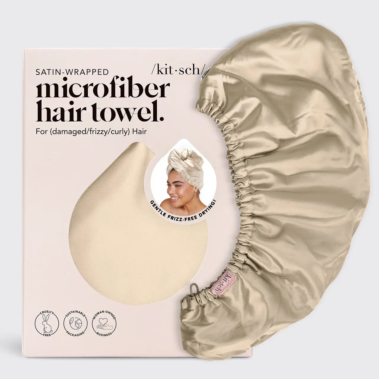 Kitsch Satin-Wrapped Hair Towel