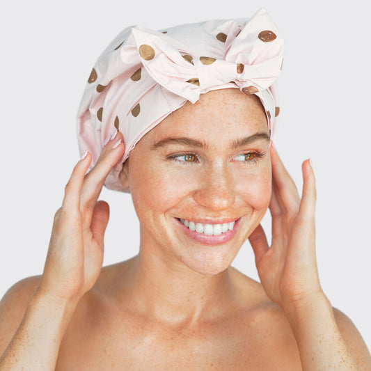 Kitsch Shower Cap- Blush Dot