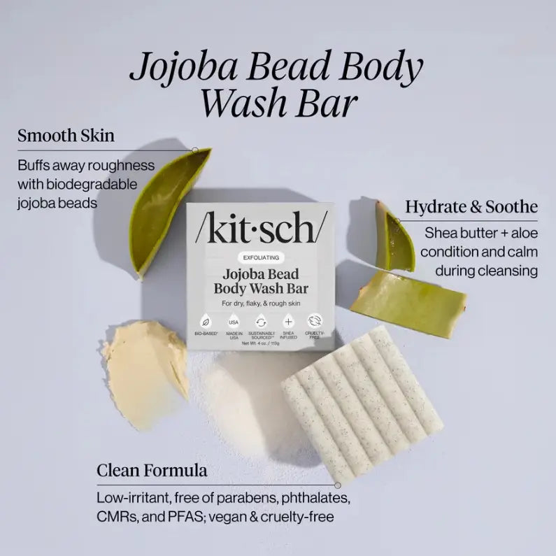 Kitsch Jojoba Bead Exfoliating Body Wash Bar 4oz
