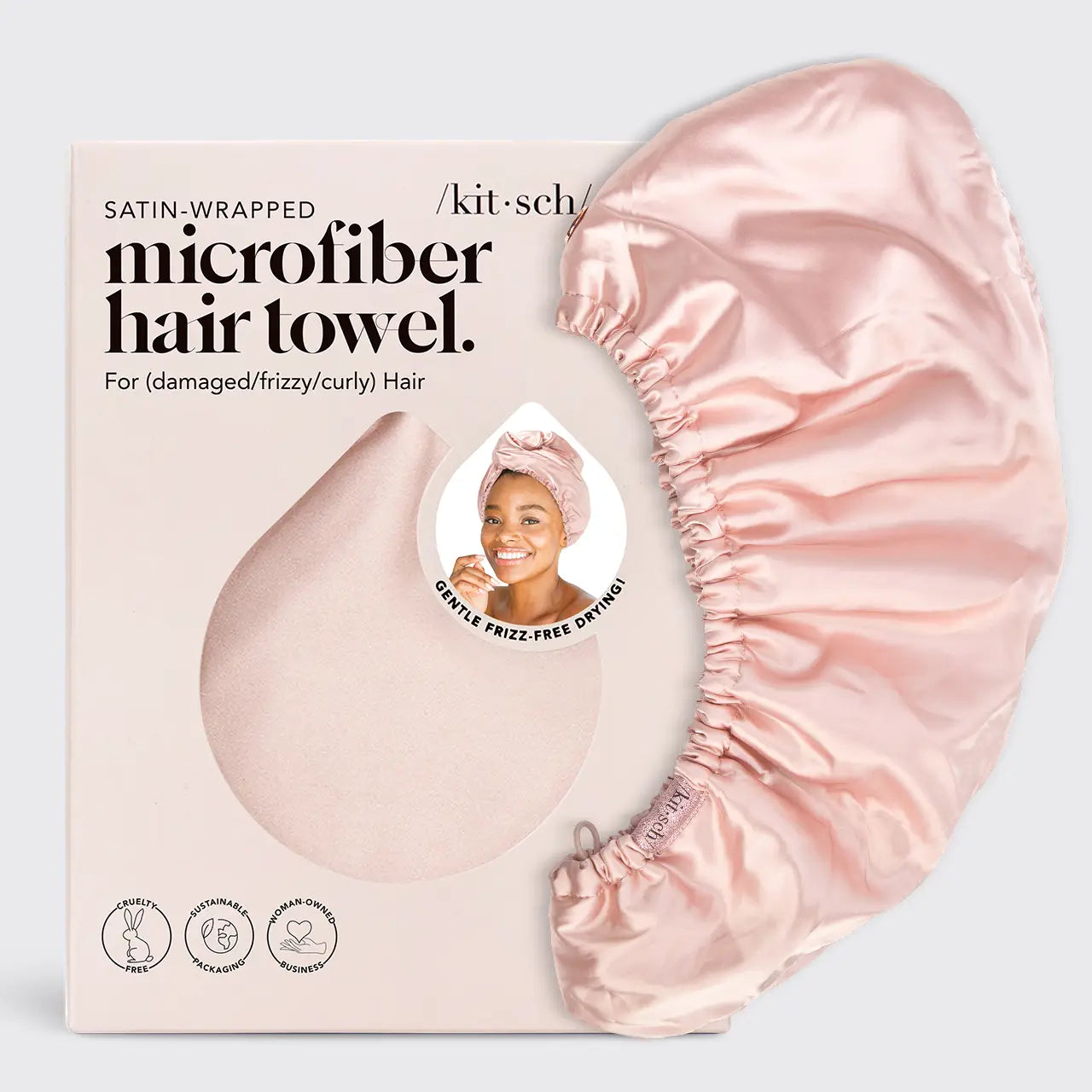 Kitsch Satin-Wrapped Hair Towel