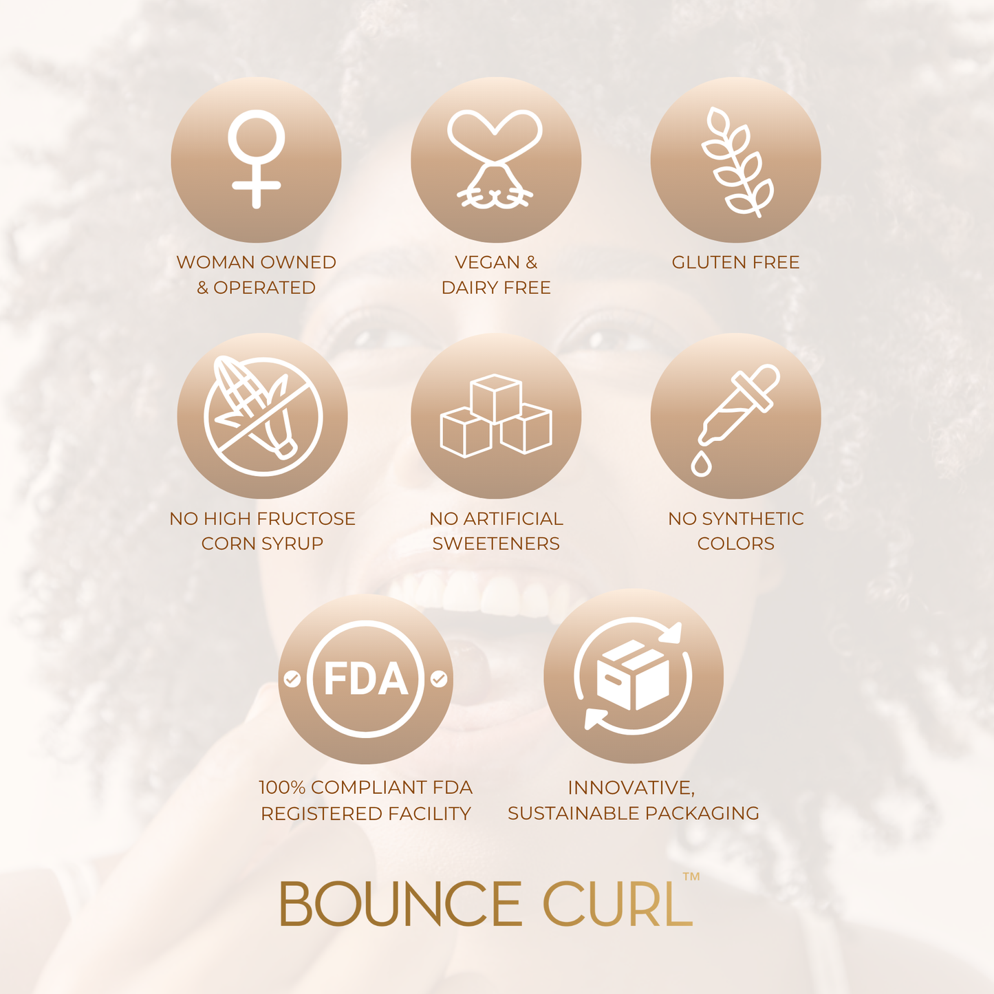 Bounce Curl Vegan Collagen Boosting Hair & Skin Gummies