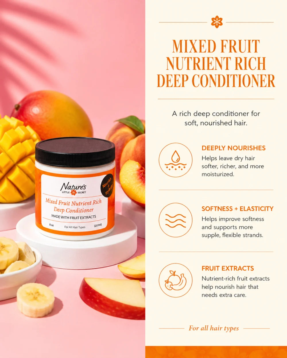 Natures Little Secret Mixed Fruit Nutrient Rich Deep Conditioner 8oz