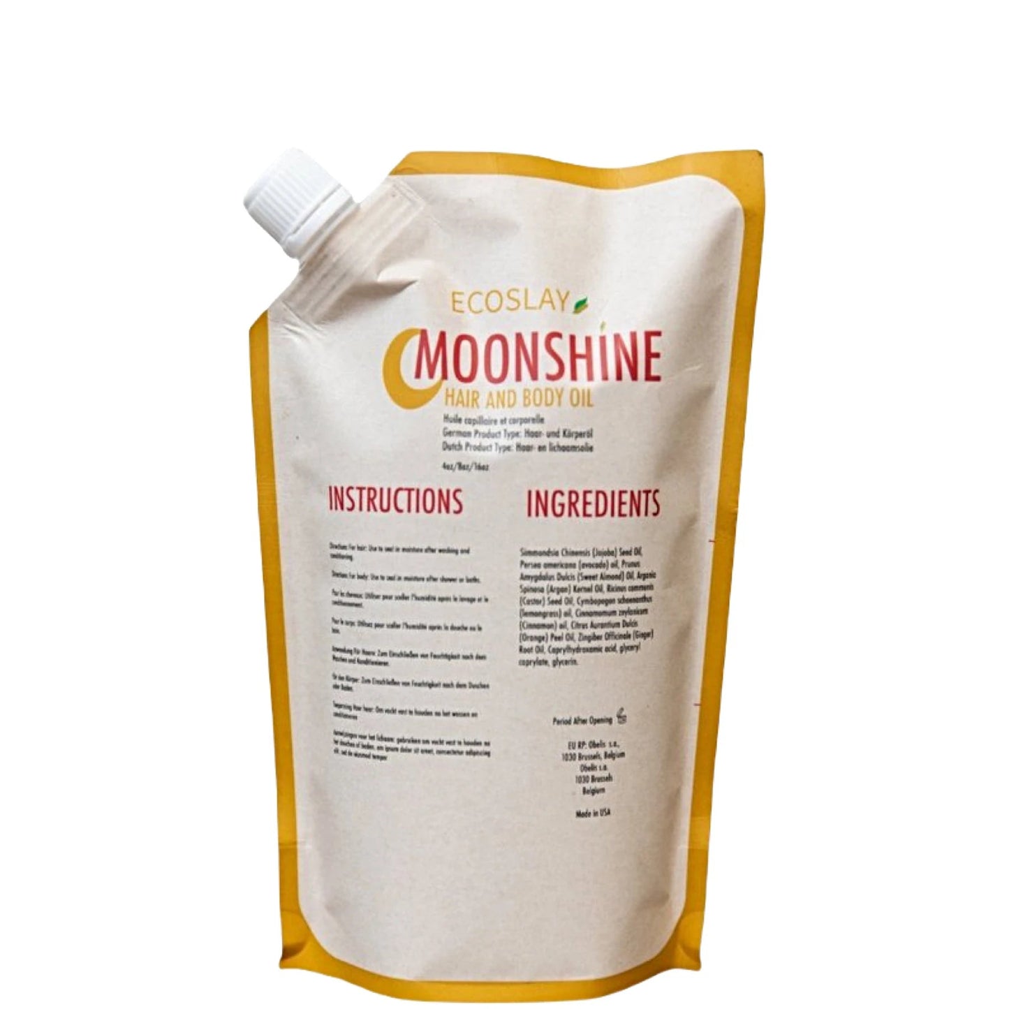 Ecoslay Moonshine Hair & Body Oil 8oz Refill Pouch- Curl Care