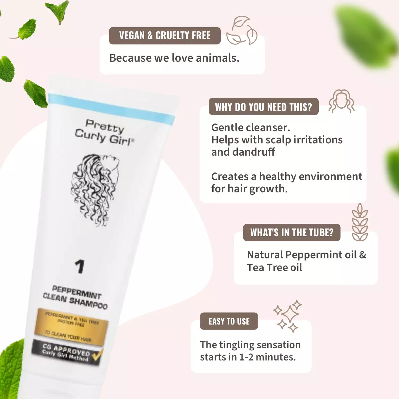 Pretty Curly Girl Peppermint Clean Shampoo 100ml
