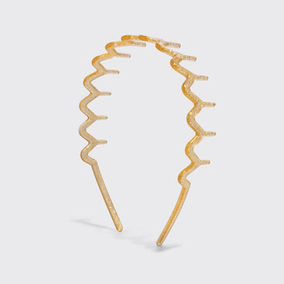 Kitsch Zig Zag Headband 2pc Set- Gold & Red