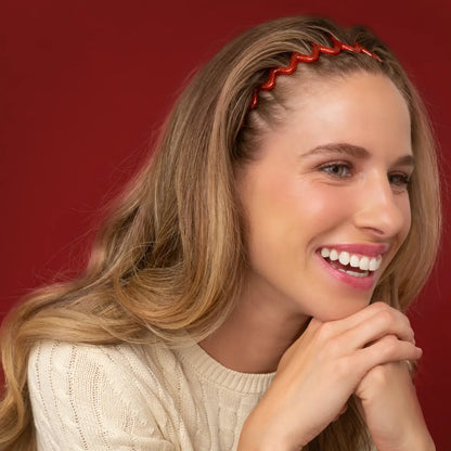 Kitsch Zig Zag Headband 2pc Set- Gold & Red