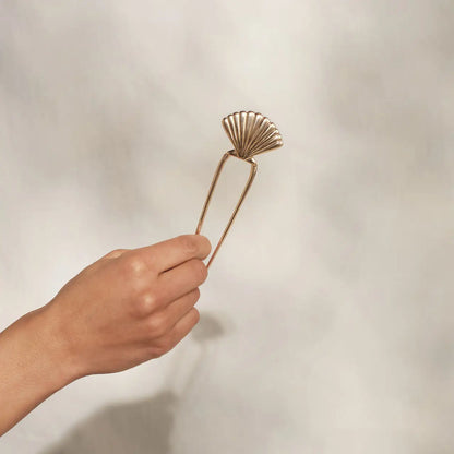 Kitsch Metal Clam Shell French Hair Pin- Gold