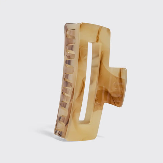 Kitsch Recycled Plastic Jumbo Open Shape Claw Clip - Chocolate Marble