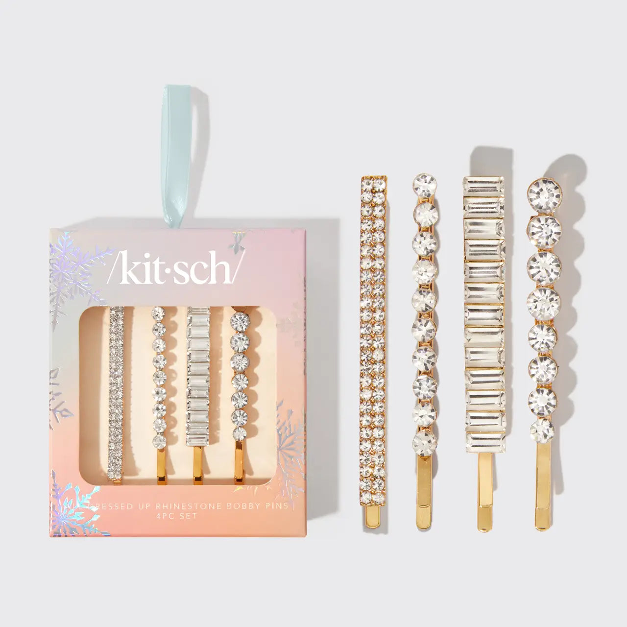 Kitsch All Dressed Up Rhinestone Bobby Pins 4PC Set
