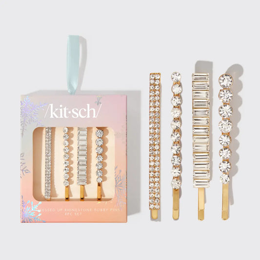 Kitsch All Dressed Up Rhinestone Bobby Pins 4PC Set