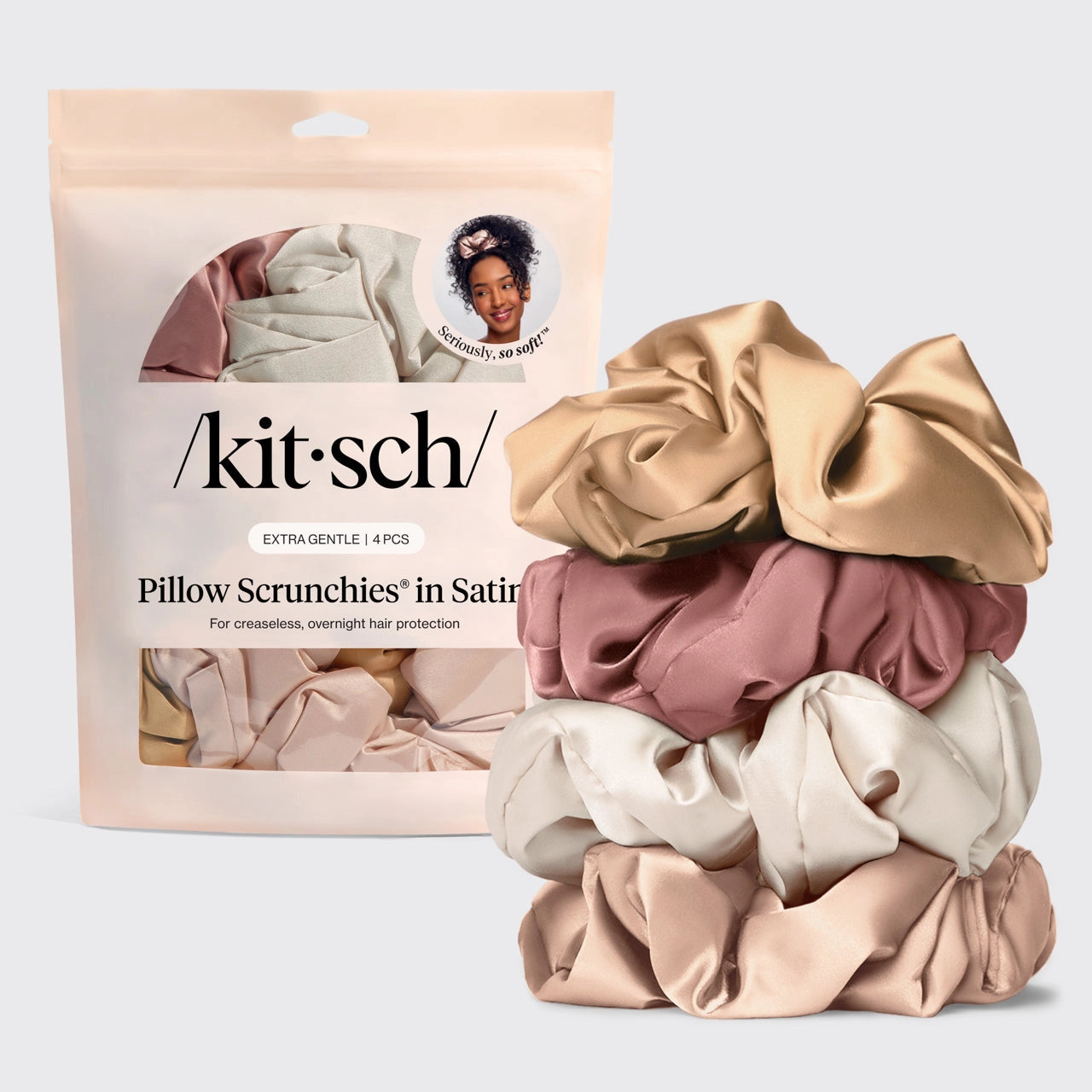 Kitsch Pillow Scrunchies® in Satin 4pc