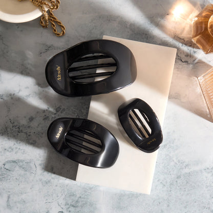 Kitsch Recycled Plastic Small Flat Cloud Clip- Black