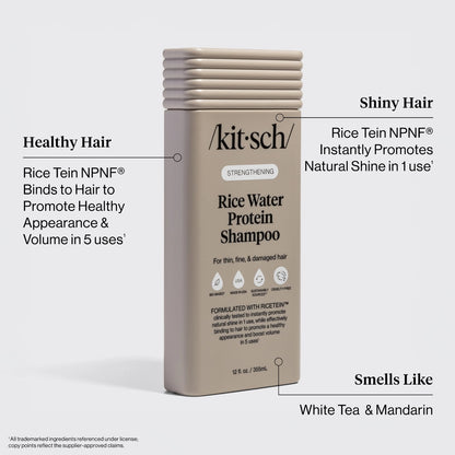 Kitsch Strengthening Rice Water Protein Shampoo & Conditioner Combo