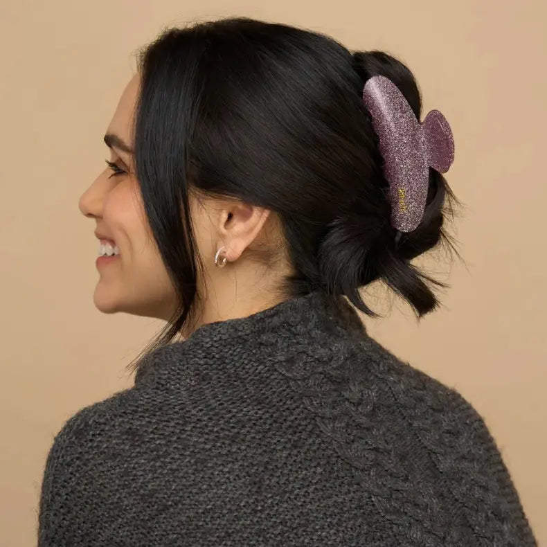 Kitsch Pink Glitter Claw Clip