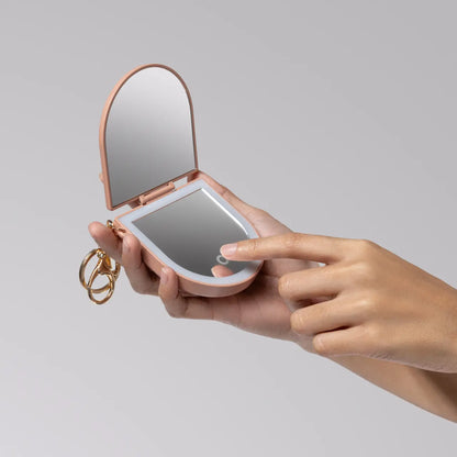 Kitsch LED Compact Mirror Keychain- Terracotta