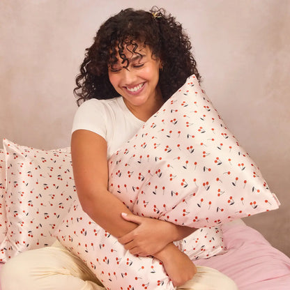 Kitsch Standard Satin Pillowcase- Cherry Print