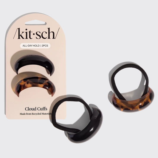 Kitsch Black & Tort Cloud Cuffs- Medium
