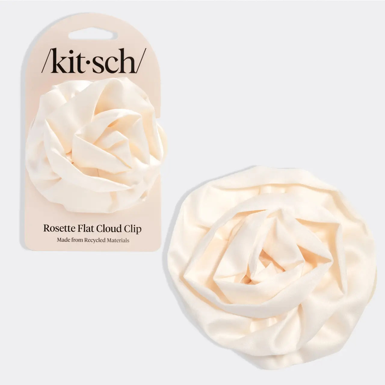 Kitsch Satin Rosette Medium Flat Cloud Clip