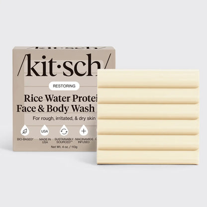 Kitsch Rice Water Protein Face & Body Wash Bar