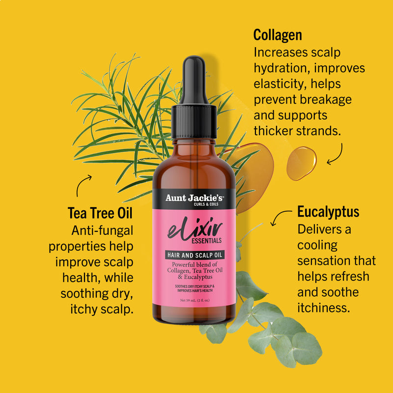 Aunt Jackie's Collagen, Tea Tree Oil & Eucalyptus Elixir Hair & Scalp Oil