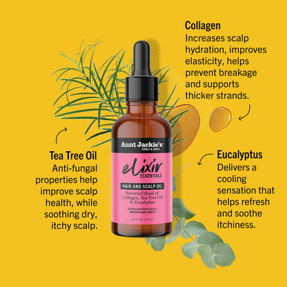Aunt Jackie's Collagen, Tea Tree Oil & Eucalyptus Elixir Hair & Scalp Oil