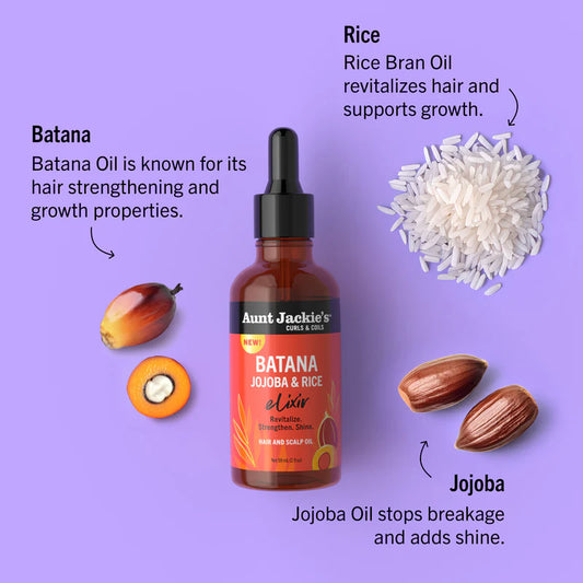 Aunt Jackie's Batana, Jojoba & Rice Elixir Hair and Scalp Oil